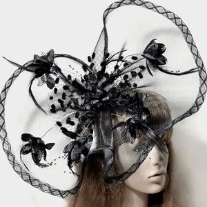 Beloved Millinery Fascinator Black Lg Gorgeous Tea Derby Church Memorial Funeral